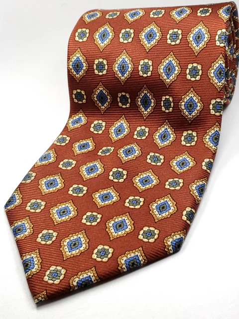 JOS A BANK Handmade 100% Silk Tie Men's Brown Blue Necktie NEW
