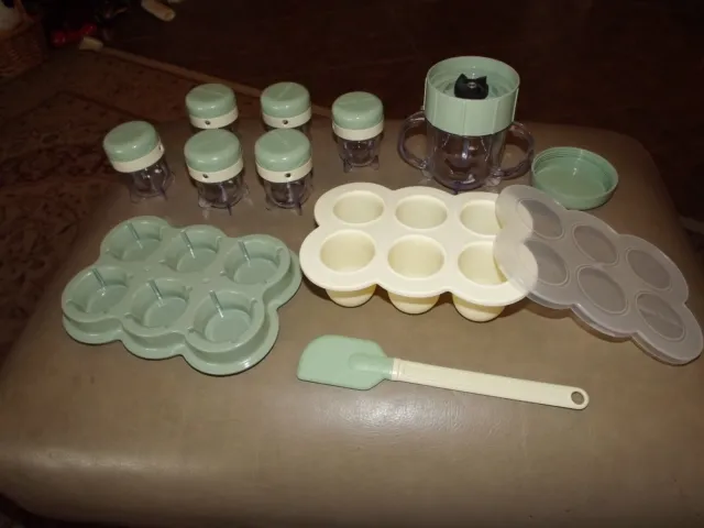 Baby Bullet Food System Replacement Storage 6 Jars + 1 Silicone Tray/Lid + MORE