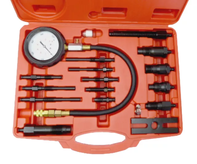 Kit maestro universal probador de compresión de motor diésel de 17 piezas enchufe brillante e entrada ficticia