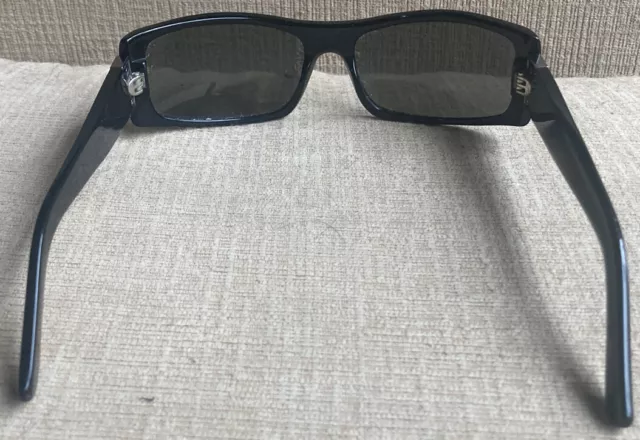 BAD LENSES Dragon Chrome Polished Black Frame Wrap Rectangle Sunglasses Japan 3