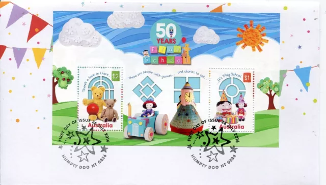 2016 Play School 50 Years (Mini Sheet) FDC - Humpty Doo NT 0836 PMK