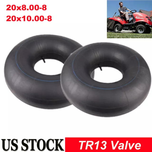 Two Inner Tube for 20x8x8 20x10x8 Lawn Mower Tire Tube TR13 Straight Valve Stem