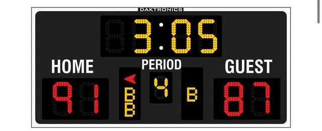 Daktronics Indoor Black Scoreboard w/ audios system BB-2142 Daktronics Indoor Black Scoreboard w/ audios system BB-2142