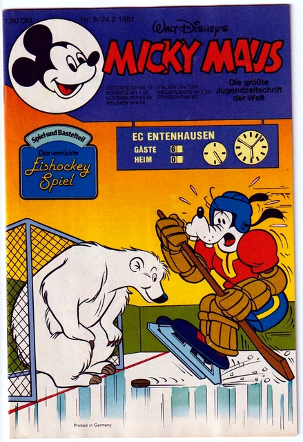 MICKY MAUS HEFT NR 9 JAHRGANG 1981 mit Bastelteil, Ehapa, Bastei,
