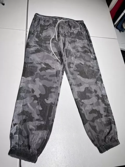 Hard Tail Pants Women’s Medium Gray Forever Camo Jogger Boho Yoga Casual Rayon