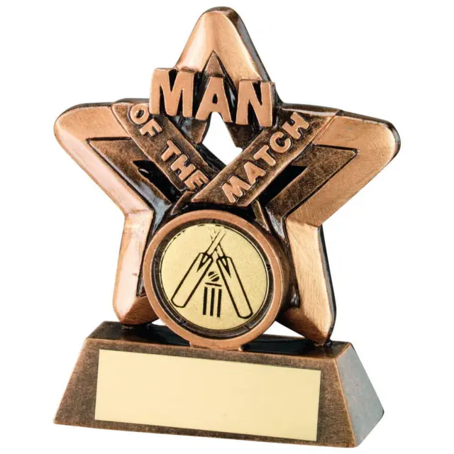 Man Of The Match Cricket Trophy Star Award 95mm Free Engraving RF418/MC102G-TD