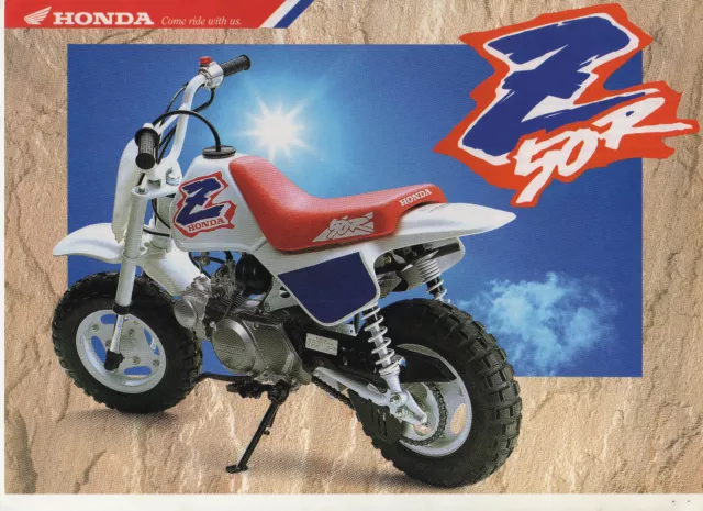 1992 HONDA Z50RN ON-OFF ROAD DIRT MINI BIKE 2 Page Motorcycle Sales Brochure NCS