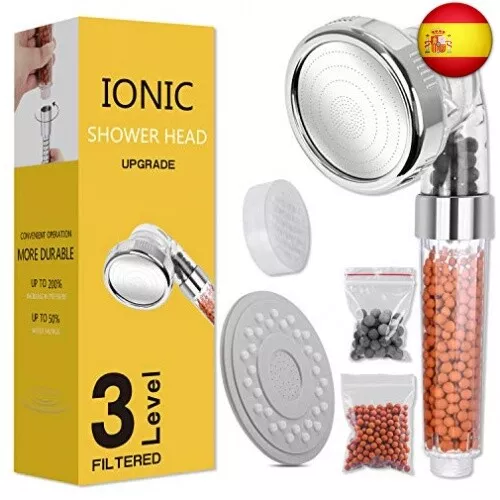 Magichome Alcachofa de Ducha Ionica de Alta Presiòn, 3 Modos, Cabezal de Ducha