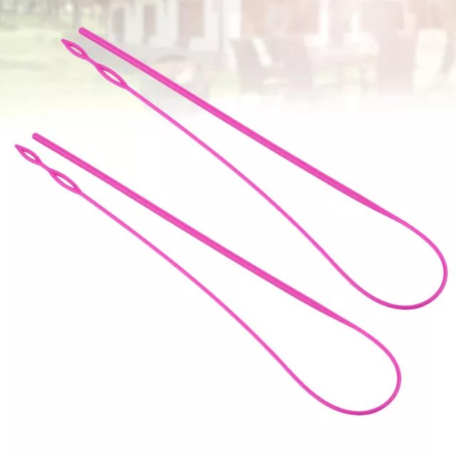 2x Draw String-Threader DIY Belt Gummiband Traktionsstangen (rosa)