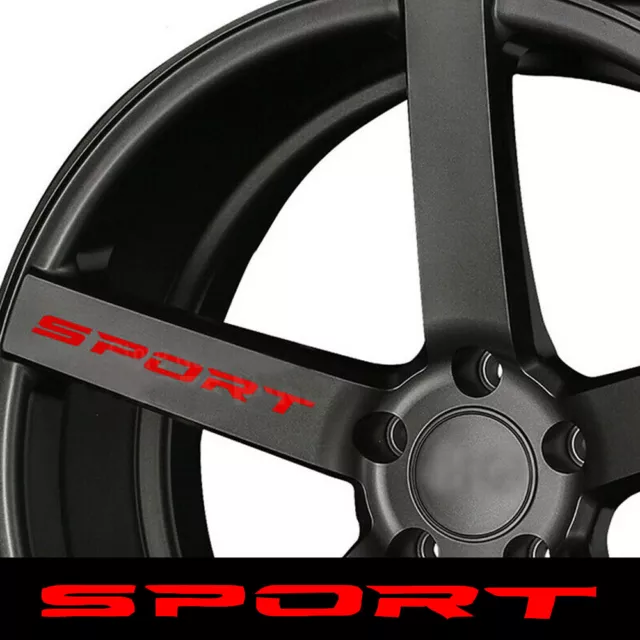 4x SPORT Style Car Wheel Rims Racing Sticker Graphic Decal Emblem Accessories