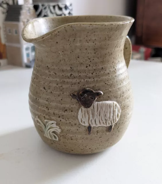 Felicity Cripps Tickmore Pottery Stoneware Milk/ Cream Jug with Sheep Design