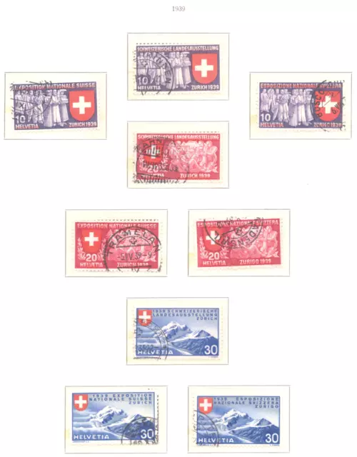 Schweiz, 1939, Landesausstellung, sechs Sätze, Mi 335 - 355, 100 Euro+
