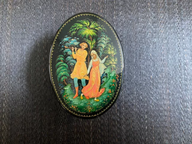 Russische Lackdose, Palekh, Palech, c2003, russian lacquer box