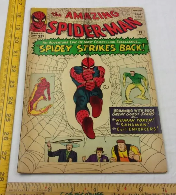 Amazing Spider-Man #19 VG comic book 1964 1st app Mac Gargan unrestored