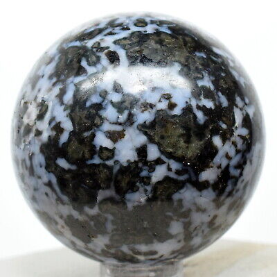 Madagascar 2.1 " Indigo Gabbro/Blizzard Pietra Sfera Lucido Cristallo Minerale 
