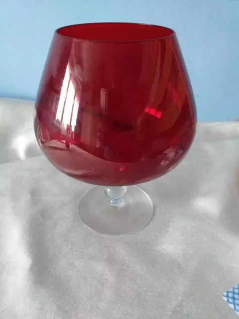 Large Big Huge Red Ruby  Cranberry Glass Vase/Ornament Wine