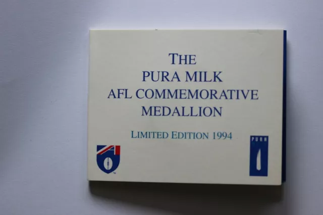 AFL 1994 Football The Pura Milk AFL Commemorative Medallion Medal (Sc45/K5)