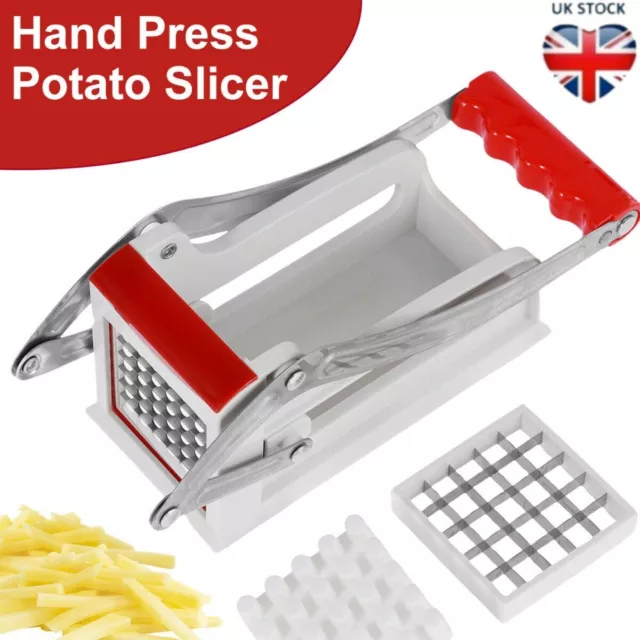 Potato Chipper Cutter Stainless Steel French Fry Cutter Potato Chipper 2 Blades