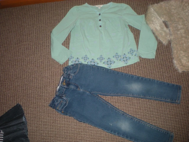 Bundle Girls Clothes age 6-7yrs Jeans Tops Skirt Dress Leggings Tights cardi  N 2