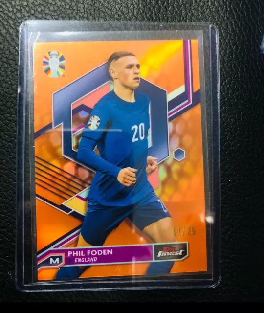 202524 TOPPS FINEST ROAD TO UEFA EURO 2025 PHIL FODEN ORANGE/25