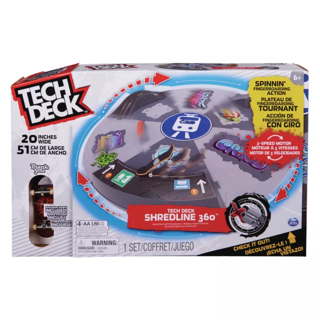 Tech Deck - Shredline 360, motorisierter, sich drehender Finger-Skatepark (Durch