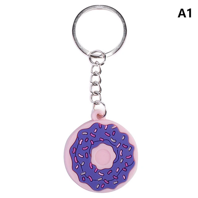 Cartoon Donut Keychains Cute Donuts PVC Keychain Creative Pendant Car Keychain