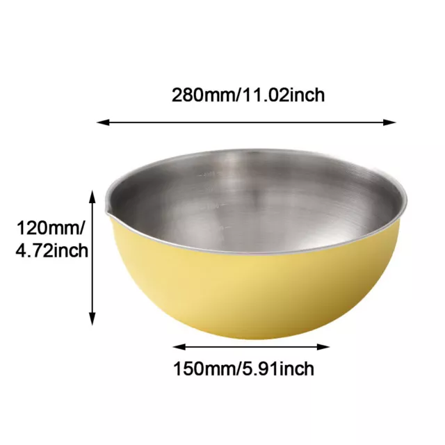 2500ml /4500ml Stainless Steel Salad Scale Mixing Bowl Home Kitchen With Spout