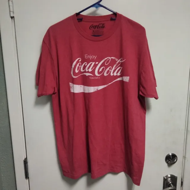 Men's Vintage Look Coca Cola Shirt Size Extra Large Enjoy A Cola Red T-shirt XL