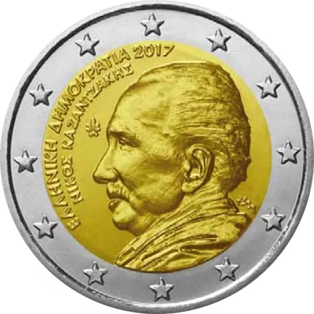 2 Euro Gedenkmünze Griechenland 2017 bankfrisch - Nikos Kazantzakis