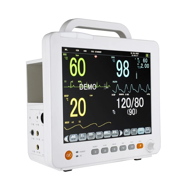 Portable12"Touch LCD Modular Plug-in Patient Monitor Multi-parameter ECG SPO2 US