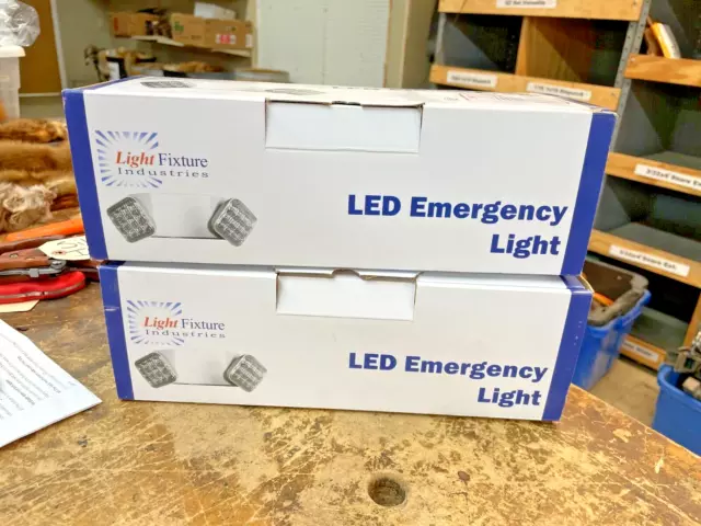 Two, LFI Lights - UL Certified - Hardwired LED Emergency Light - Square Head