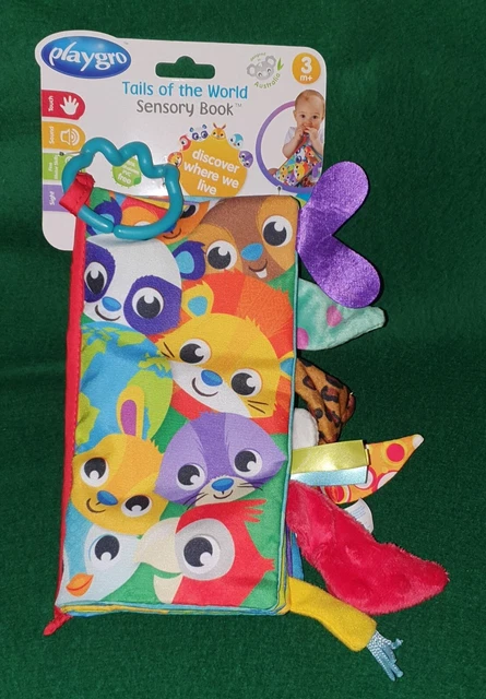 ¡NUEVO! PLAYGRO™ - TAILS OF THE WORLD - SUAVE, LIBRO SENSORIAL™ - EDAD 3m+