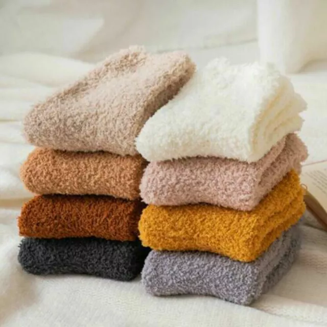 6Pairs Women Ladies Soft Fluffy Bed Socks Winter Warm Lounge Slipper Fleece Sock