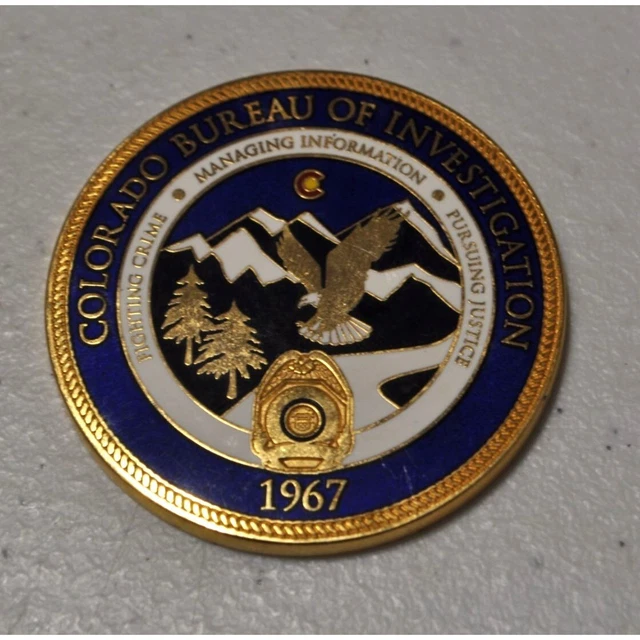 1967 Colorado Bureau of Investigation Agent Coin Gold & Blue