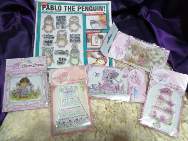 Wild Rose Studio Durchsichtiges Briefmarkenpaket + Exklusives Pablo Der Pinguin Set
