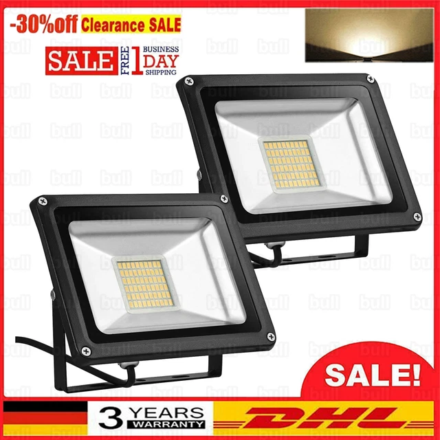 2xLED Fluter 30W Strahler Scheinwerfer Baustrahler Außenleuchte Garten Flutlicht