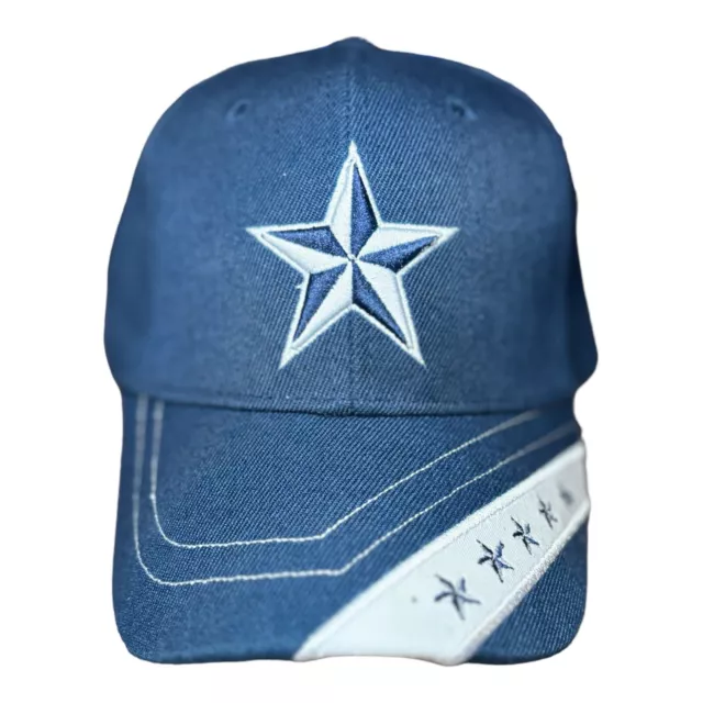 Dallas Cowboys NFL Star Blue Hat Cap Script Visor Embroidered Adjustable NWT