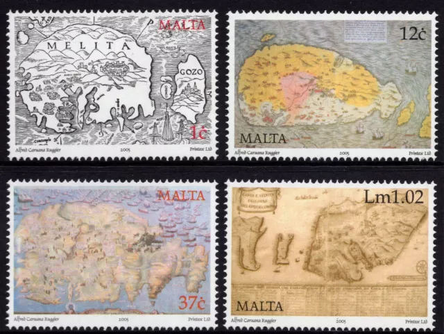 Malta 2005 Old Maps Complete Set SG 1401 - 1404 Unmounted Mint
