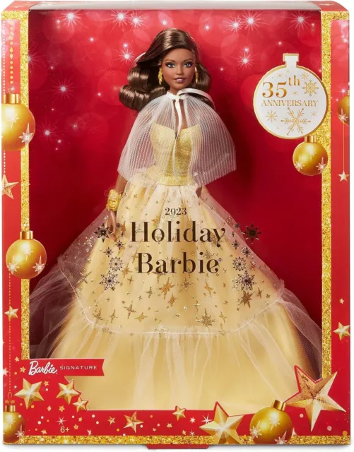 🔥 Barbie Signature — Joyeux Noël 2023 — Poupée Cheveux Bruns — Brune — HJX05