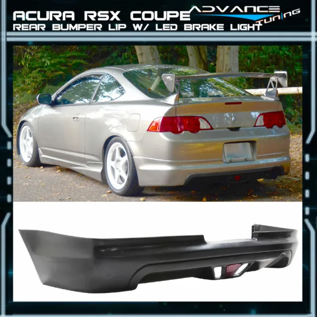 Fits 02-04 Acura RSX Coupe 2Dr Mugen Style Rear Lip Diffuser W/ LED Brake Light