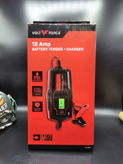 Volt Force 10A Battery Charger and Maintainer 6V & 12V Brand New VF-1004 (CB)