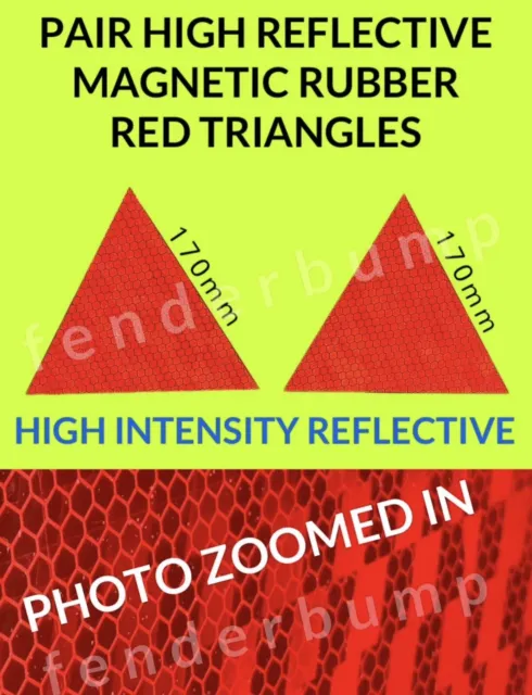 Fully Magnetic Rubber Red Reflective Triangles For Car Towing Behind Motor Home