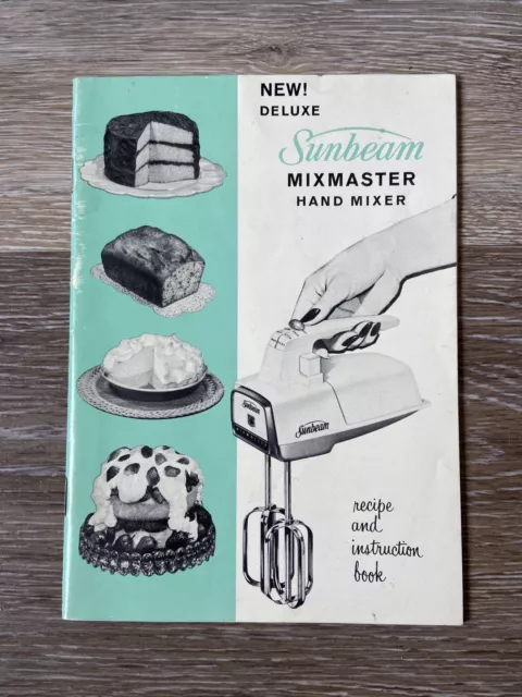 Vintage Instruction Manual Recipe Book Sunbeam Mixmaster Hand Mixer 1966