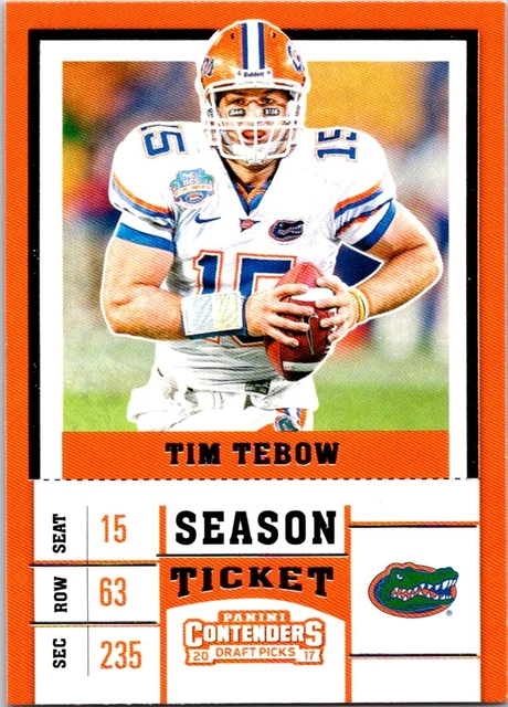 2017 Panini Contenders Draft Picks Tim Tebow Florida Gators #93