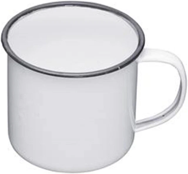 Taza esmalte KitchenCraft Living Nostalgia, blanco/gris, 550 ml 1 pt