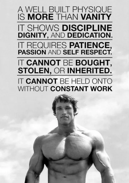 Arnold Schwarzenegger Gym Motivation Terminator Movie Poster Wall Art Decor A4