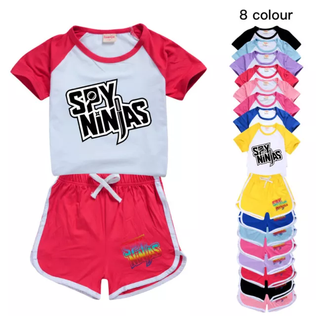 T-shirt ninja nuova ragazzo ragazza spia pantaloni pigiama loungewear tuta bambini regalo di Natale