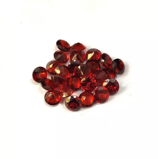 4X4 MM Round Cut Natural Faceted Mozambique Red Garnet Wholesale Loose Gemstone