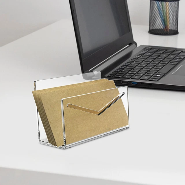 Porte-documents En Acrylique Transparent 2 Sections - Range Courrier, Lettres, Factures, Télécommandes