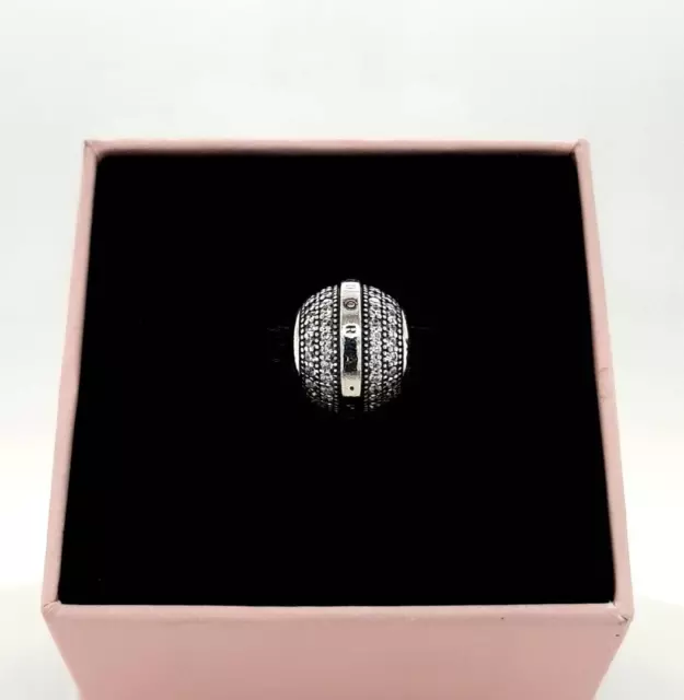 Genuine Pandora Pave Logo Charm 799489C01 FREE DELIVERY